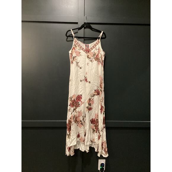 Johnny Was GEORGIA bloooms wave FLOUNCE maxi DRESS white floral boho M - Picture 2 of 7
